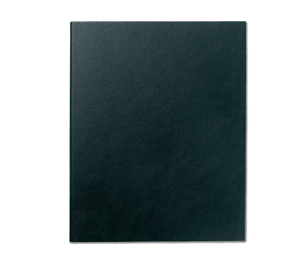 Prat Leather Spiral Presentation Book - 11 x 8 1/2, Double Tab Closure,  Black, Portrait